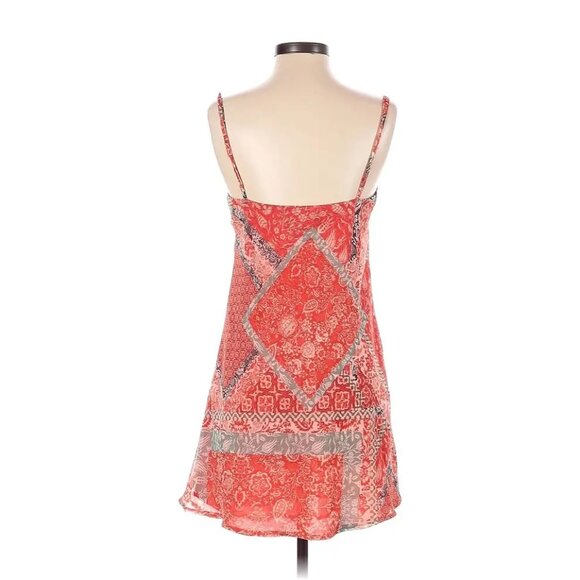 Resort Ready Red Multi Print Cowl Neck Mini Slip Lulu's Dress - Picture 2 of 12